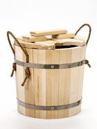 Запарник - ведро для бани и сауны, 7 л, липа, оцинкованная вставка, с крышкой, «Добропаровъ»  (артикул 2541912)  большой выбор товаров оптом и в розницу по низким ценам с доставкой