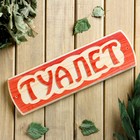 Табличка для бани "Туалет", массив сосны, 10х30х1,5см - Фото 1