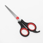 Ножницы парикмахерские с упором, лезвие — 5,5 см, цвет чёрный/красный - фото 8216576