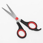 Ножницы парикмахерские с упором, лезвие — 5,5 см, цвет чёрный/красный - фото 8216577