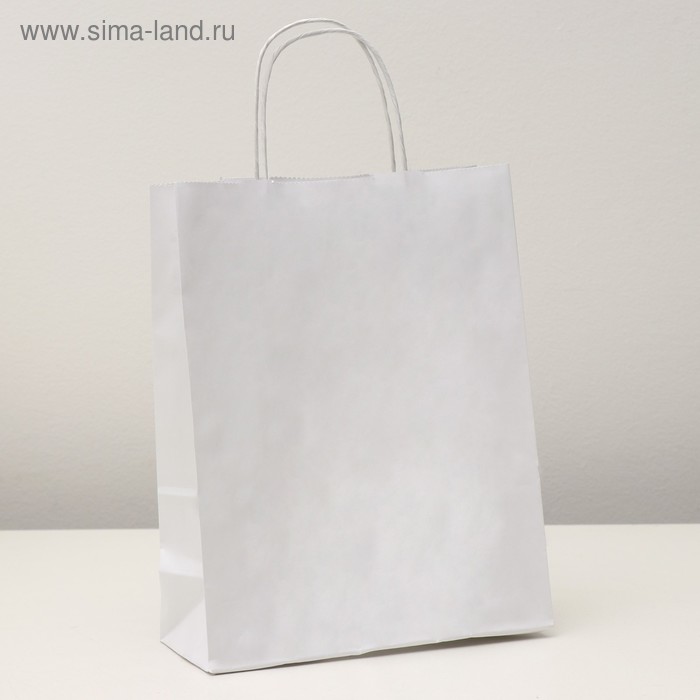 Пакет крафт "Радуга" белая. 25 х 11 х 32 см. с кручеными ручками - Фото 1