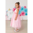 Платье нарядное Minaku "Цветочек" розовое, 134-140 см, п/э, хлопок - Фото 2