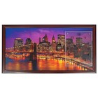 Часы-картина настенные, серия: Город, "Ночной Нью-Йорк", 50 х 100 см - фото 10934138
