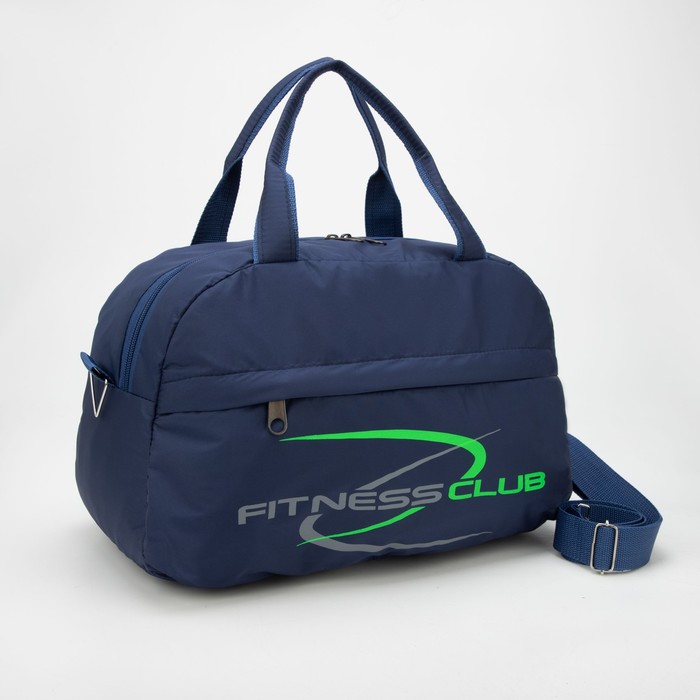 Сумка спортивная, отдел на молнии, наружный карман, длинный ремень, цвет синий/зелёный - Фото 1