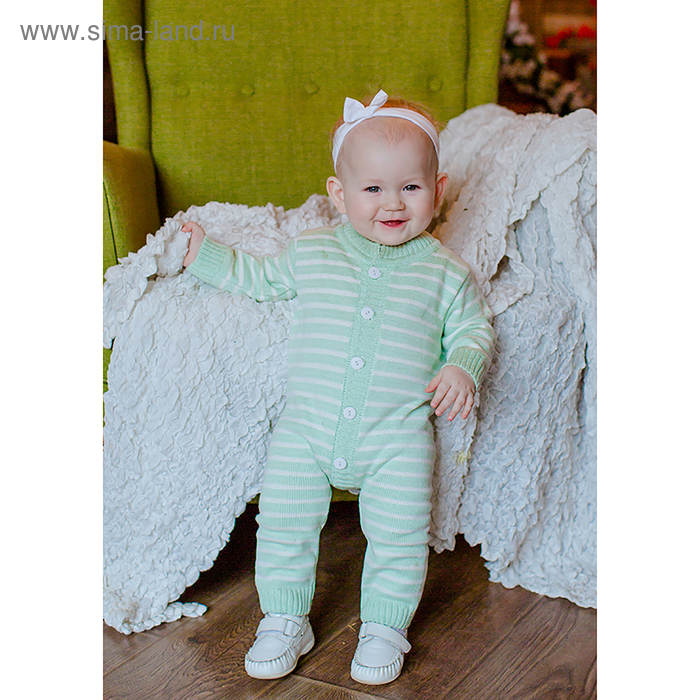 Комбинезон детский, рост 80 см, цвет салатовый - Фото 1