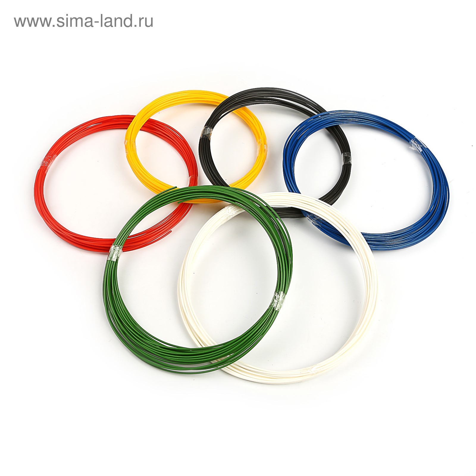 Пластик PLA-6, для 3Д ручки, по 10 м, 6 цветов в наборе (3416458 ...