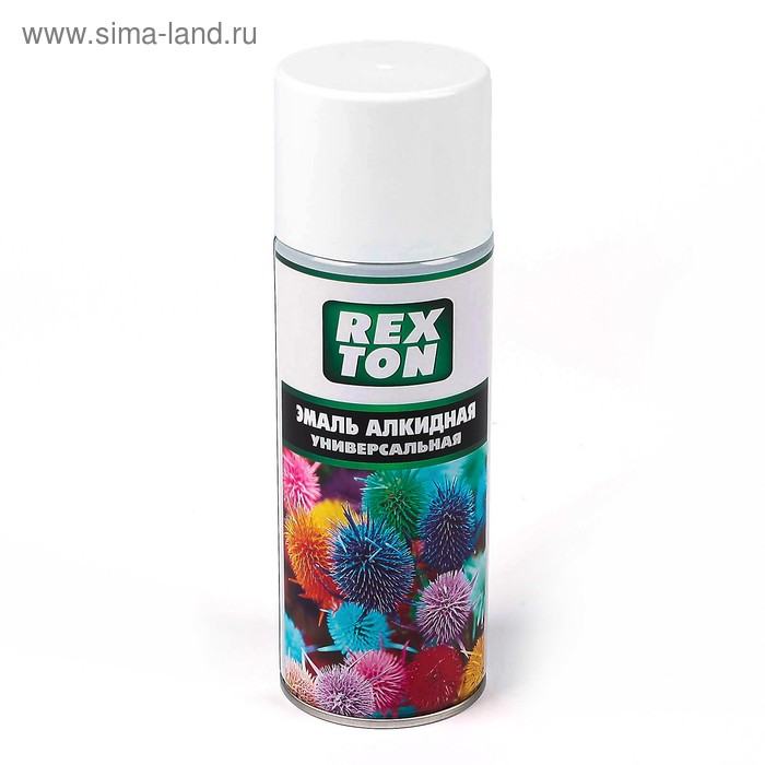 Эмаль алкидная универсальная REXTON, белая глянцевая, аэрозоль 520 мл - Фото 1