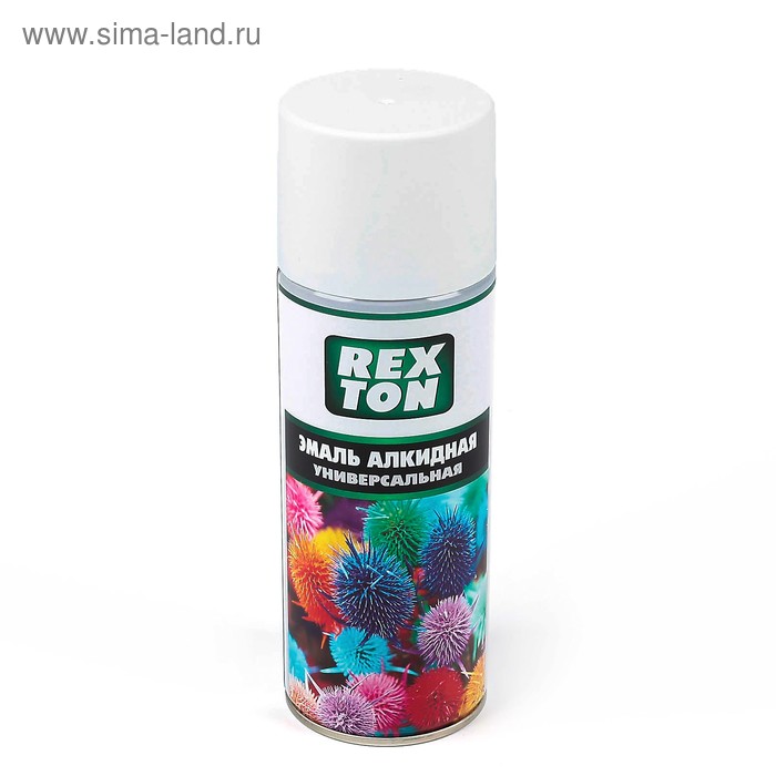 Эмаль алкидная универсальная REXTON, белая матовая, аэрозоль, 520 мл - Фото 1