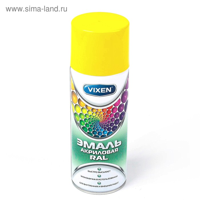 Эмаль акриловая VIXEN, цинково-желтый, RAL 1018, аэрозоль 520 мл - Фото 1