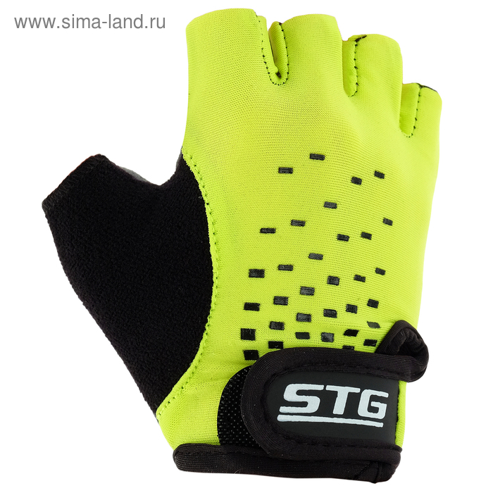 Перчатки велосипедные детские STG AL-03-511, размер S, цвет зелёный/чёрный - Фото 1