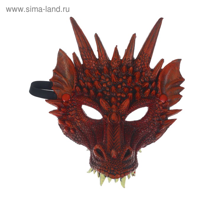 Карнавальная маска «Дракон», цвет бордовый - Фото 1