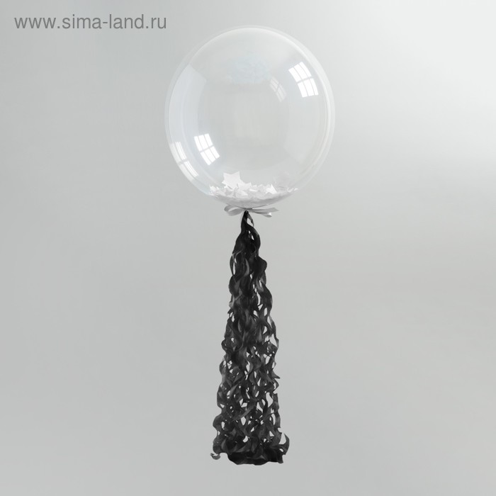 Гирлянда для шара, 100 см, бумага, цвет чёрный - Фото 1