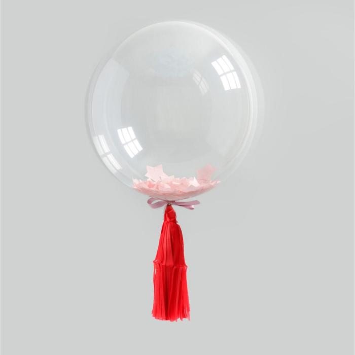 Гирлянда для шара, 30 см, бумага, цвет красный - Фото 1