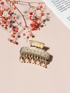 Крабик для волос «Бурлеск», бусины стразы, 6 см, золото - Фото 2