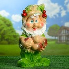 Садовая фигура из гипса «Гном с желудями», 45×26 см, зелёная - Фото 7