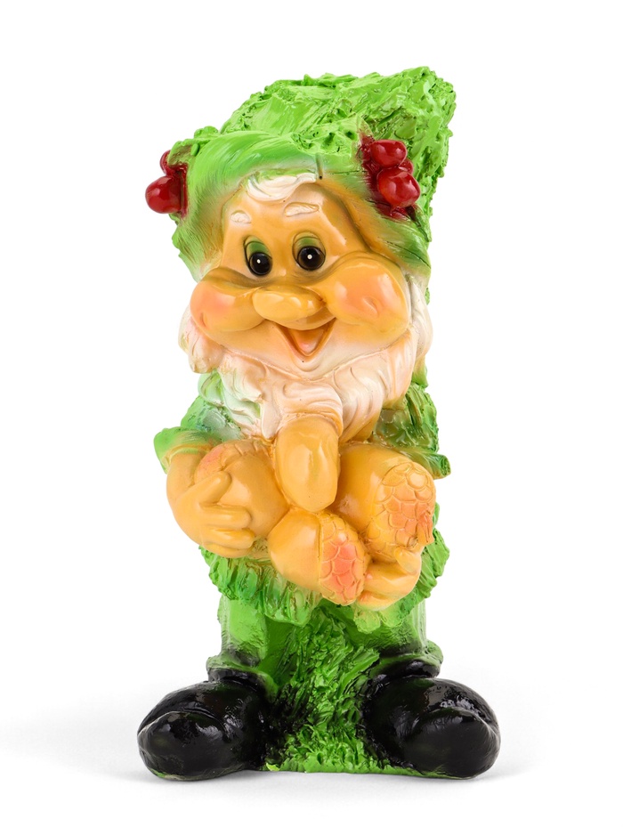 Садовая фигура из гипса «Гном с желудями», 45×26 см, зелёная - Фото 1