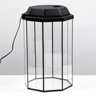 Аквариум «Восьмигранный» с крышкой, 32 литра, 29×29×45/50 см, чёрный - Фото 3