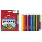 Карандаши 24 цветов Faber-Castell "Замок" шестигранные + 3 двухцветных карандаша + точилка - фото 298020439