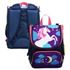 Ранец школьный Стандарт, 34 х 25 х 13 см, Calligrata М "Единорог", синий - Фото 6