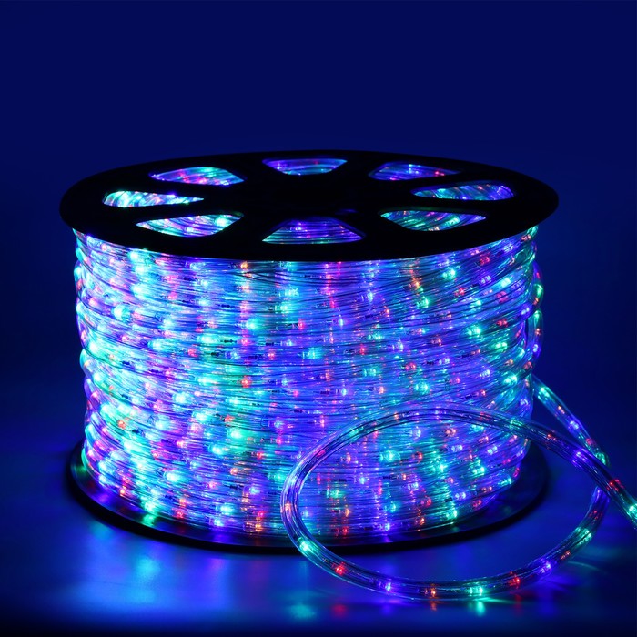 Световой шнур Luazon Lighting 13 мм, IP65, 100 м, 36 LED/м, 220 В, 3W, чейзинг, свечение мульти - фото 1905313167