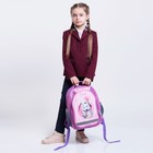 Рюкзак школьный, 37 х 27 х 16 см, эргономичная спинка, Calligrata Б "Зайка", голубой/розовый - Фото 12