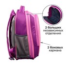 Рюкзак школьный, 37 х 27 х 16 см, эргономичная спинка, Calligrata Б "Зайка", голубой/розовый - Фото 4