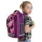 Рюкзак школьный, 37 х 27 х 16 см, эргономичная спинка, Calligrata Б "Цветы", сиреневый - Фото 12