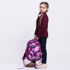 Рюкзак школьный, 37 х 27 х 16 см, эргономичная спинка, Calligrata Б "Цветы", сиреневый - Фото 14