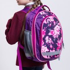Рюкзак школьный, 37 х 27 х 16 см, эргономичная спинка, Calligrata Б "Цветы", сиреневый - Фото 18
