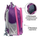 Рюкзак школьный, 37 х 27 х 16 см, эргономичная спинка, Calligrata Б "Цветы", сиреневый - Фото 4