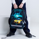 Рюкзак школьный, 37 х 27 х 16 см, эргономичная спинка, Calligrata Б "Тачка", чёрный/зелёный - Фото 10