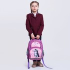 Рюкзак школьный, 36 х 23 х 13 см, эргономичная спинка, Calligrata П "Котёнок", серый/розовый - Фото 13