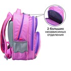 Рюкзак школьный, 36 х 23 х 13 см, эргономичная спинка, Calligrata П "Котёнок", серый/розовый - Фото 4