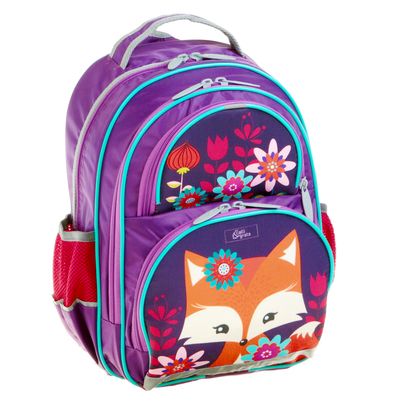Рюкзак школьный с эргономичной спинкой, Calligrata, 36 х 23 х 13, «Лисичка», голубой/розовый