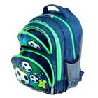 Рюкзак школьный, 36 х 23 х 13 см, эргономичная спинка, Calligrata П "Футбол", синий - Фото 11