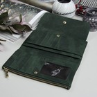 Кошелёк женский, 4 отдела, для карт, для монет, наружный карман, цвет зелёный - Фото 3