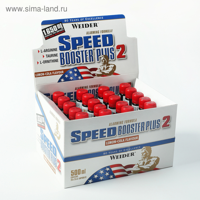 Weider Спид Бустер Плюс / 20 ампул х 25 мл / лимон-кола (3501156 ...