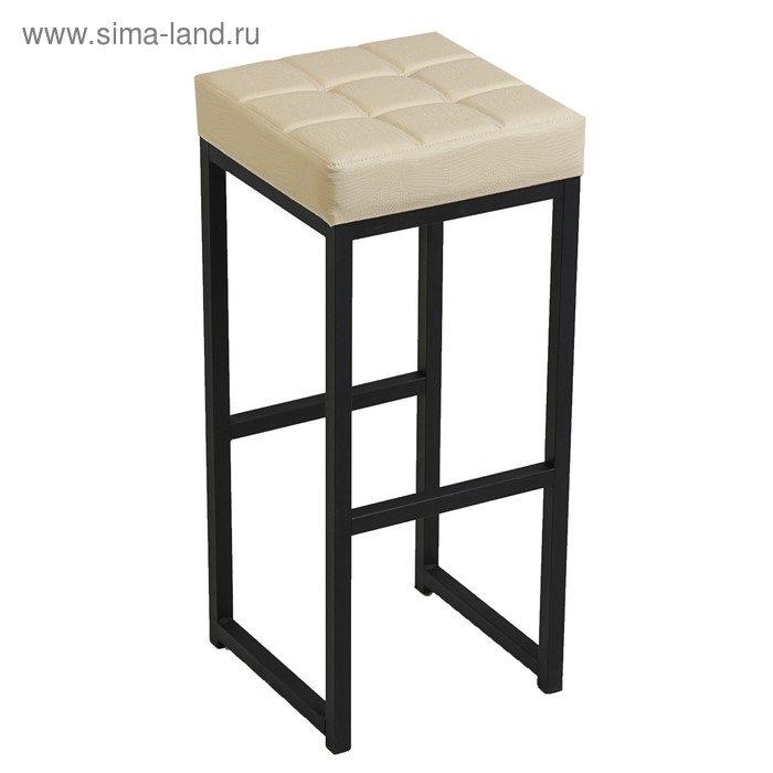Табурет барный ЛОФТ-2 без спинки, Черный/Молочная рептилия - Фото 1