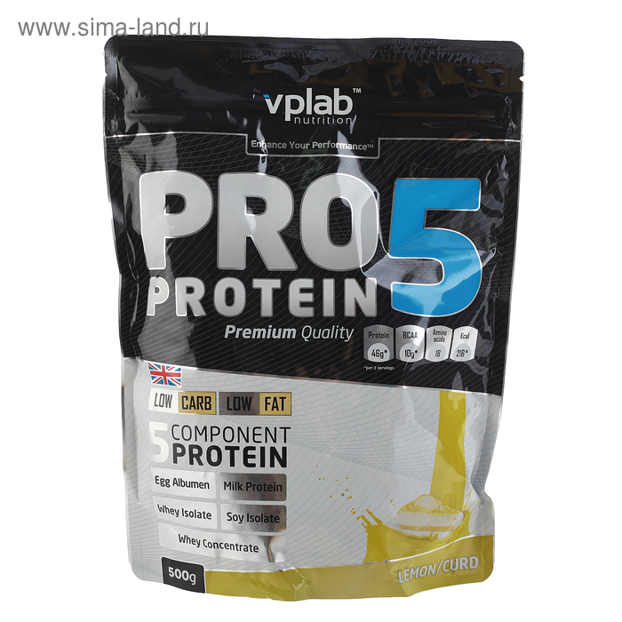 Протеин VPLab Pro 5 Protein, лимонный чизкейк, 500 г - Фото 1