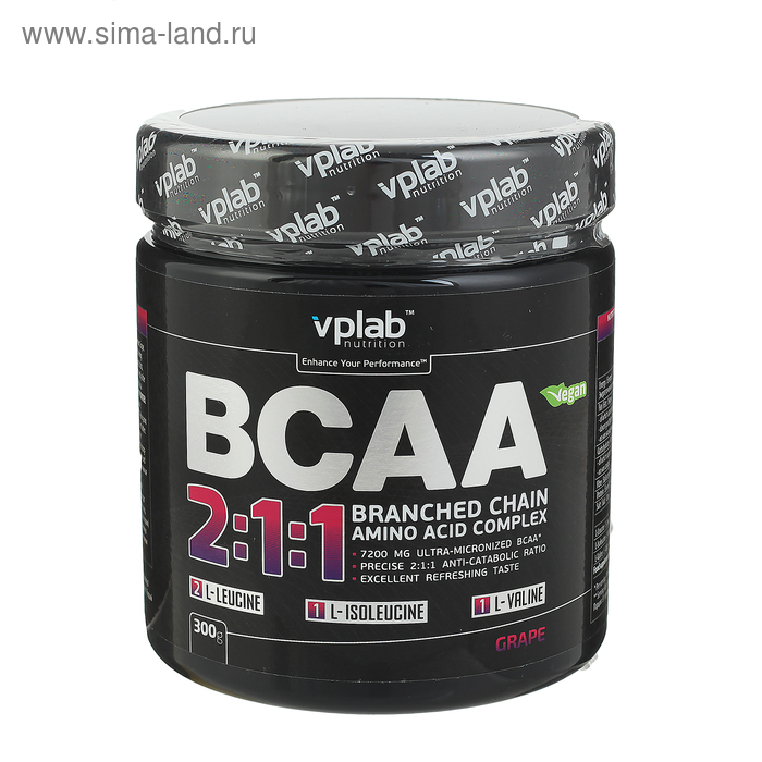 Аминокислоты BCAA 2:1:1 VPLab, виноград, 300 г - Фото 1