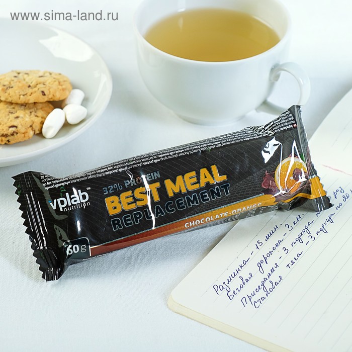 Батончик VPLab 32% Best Meal replacement  Bar, шоколад/апельсин, 60 г - Фото 1