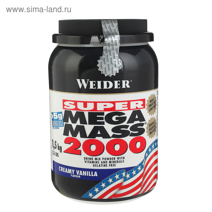 Weider Мега Масс 2000 банка / 1,5 кг / ваниль - Фото 1