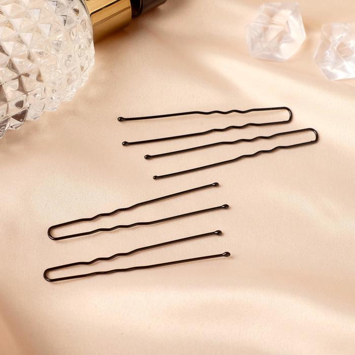 Шпильки для волос «Классик», набор 40 шт., мини, 6 см, чёрные - Фото 1