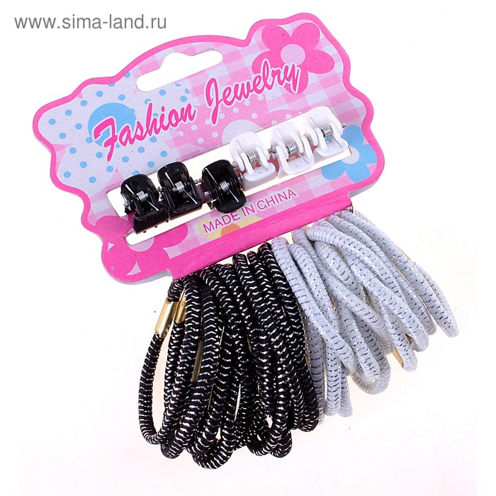 набор для волос 30 шт (крабики,резинки) - Фото 1
