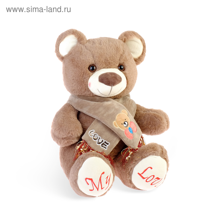 Мягкая игрушка "Медведь" с шарфом, 40 см, МИКС - Фото 1