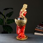Фигура с кашпо "Девушка с корзиной" бронза красный, 1л / 30х64х32см - Фото 2