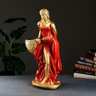 Фигура с кашпо "Девушка с корзиной" бронза красный, 1л / 30х64х32см - Фото 4