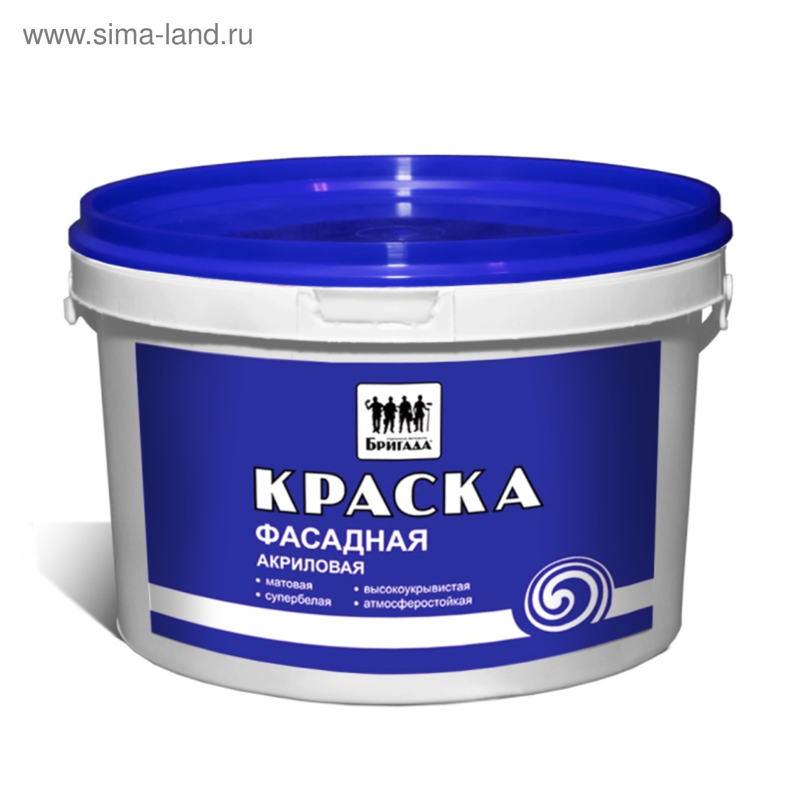 Краска фасадная ВДАК «Бригада» белая, матовая 2,5кг (3505989) - Купить ...