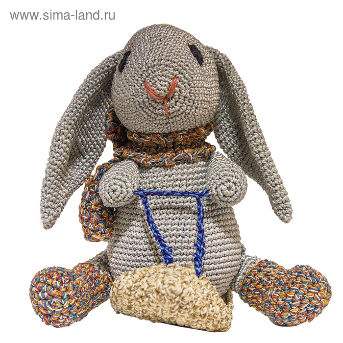 Набор для вязания игрушки "Кролик на санках Степка" 18х17 см - Фото 1