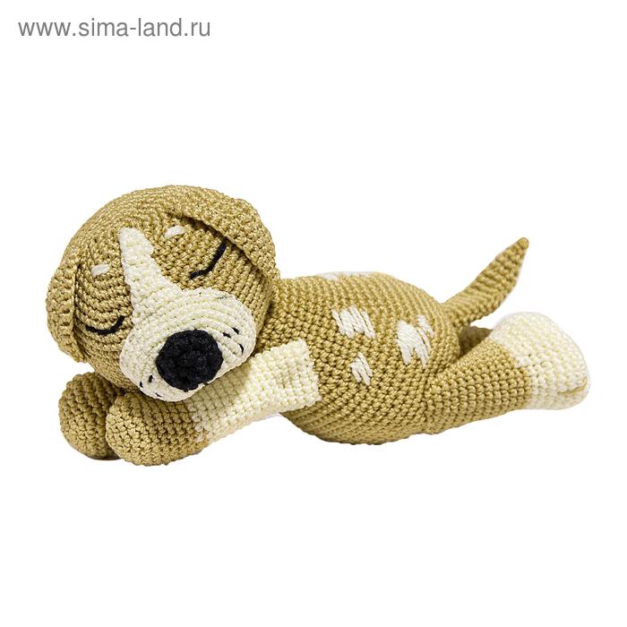 Набор для вязания игрушки "Спящий щенок Митька" 21х10 см - Фото 1